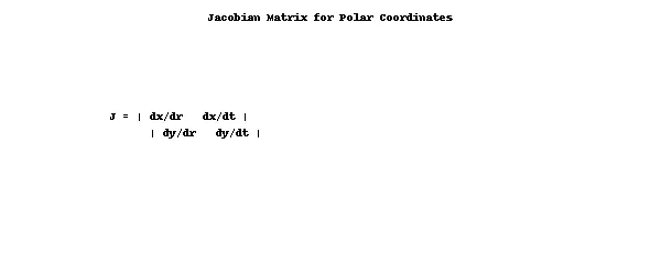 For polar coordinates, the Jacobian matrix is: J